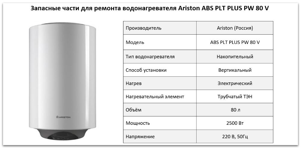 Купить запчасти Ariston ABS PLT PLUS PW 80 V в Калуге